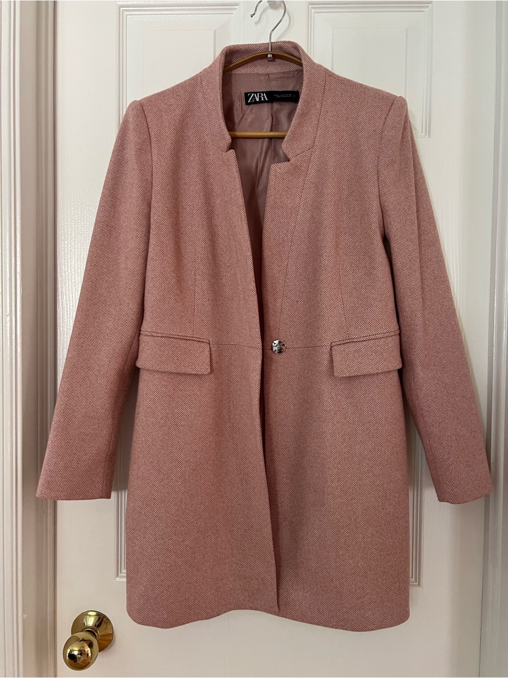 Zara Dusty Rose Collarless Light Coat or Blazer